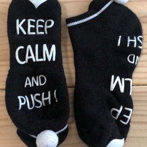 Maternity KEEP CALM AND PUSH Slip Free Socks